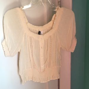 Cropped ivory blouse